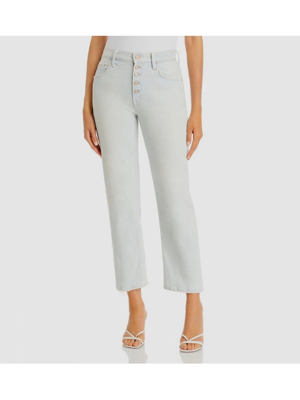 MOTHER the pixie tomcat ankle High-Rise Jeans pina colada paradise wash 25